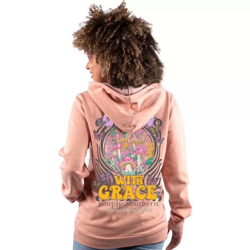 Simply Southern 'Grow with Grace' Mushroom, Flower, and Butterfly Hoodie in