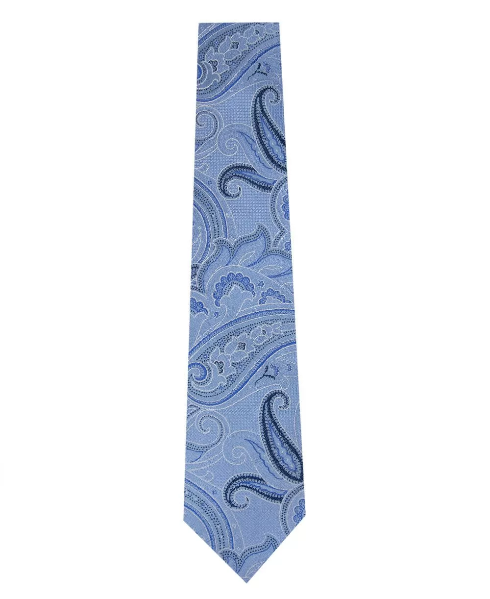 Sky Blue Paisley Silk Tie