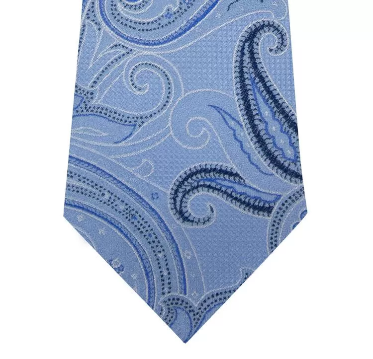 Sky Blue Paisley Silk Tie