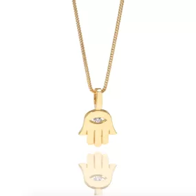 Solid 18K Hamsa Pendant