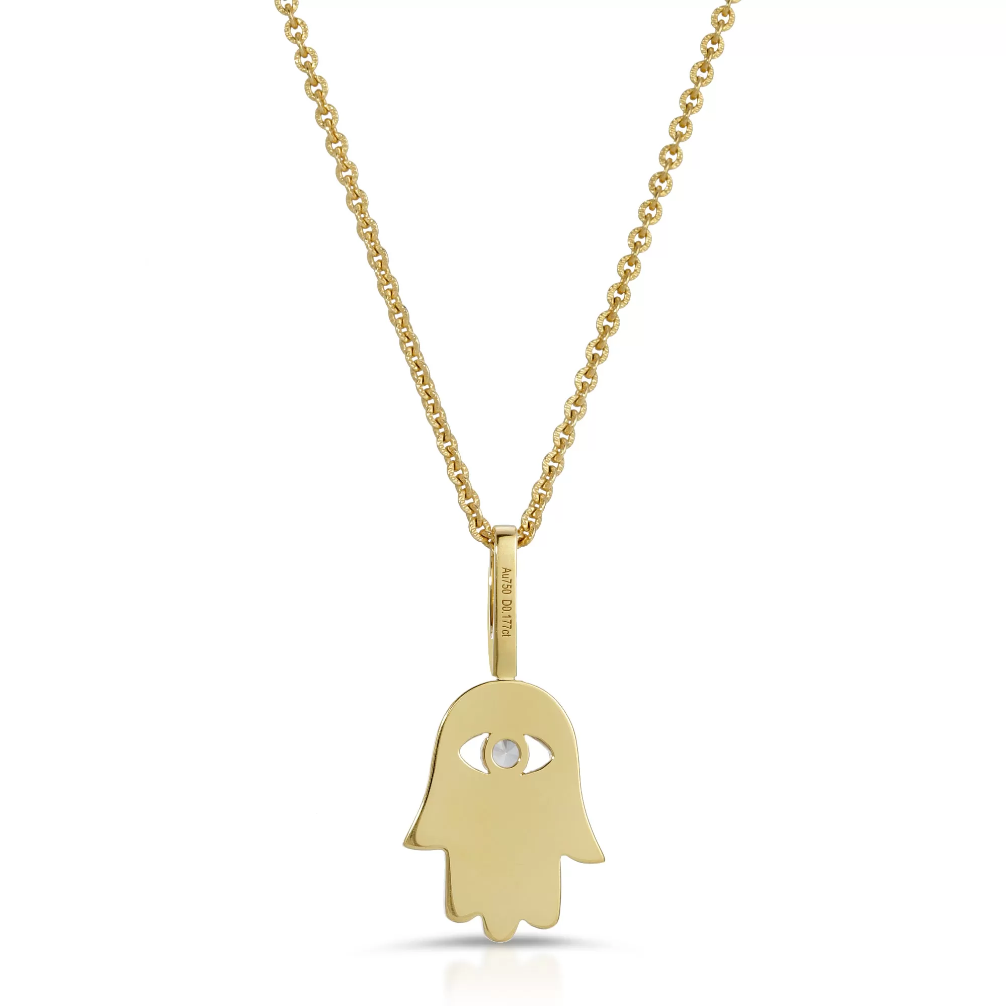 Solid 18K Hamsa Pendant