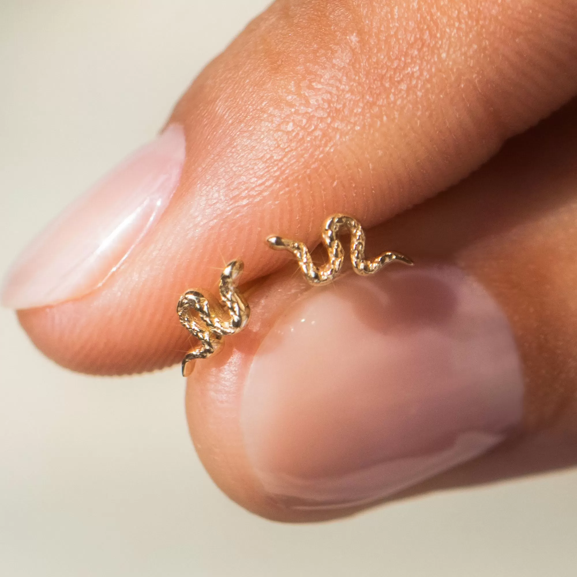 Solid Gold Slither Snake Studs