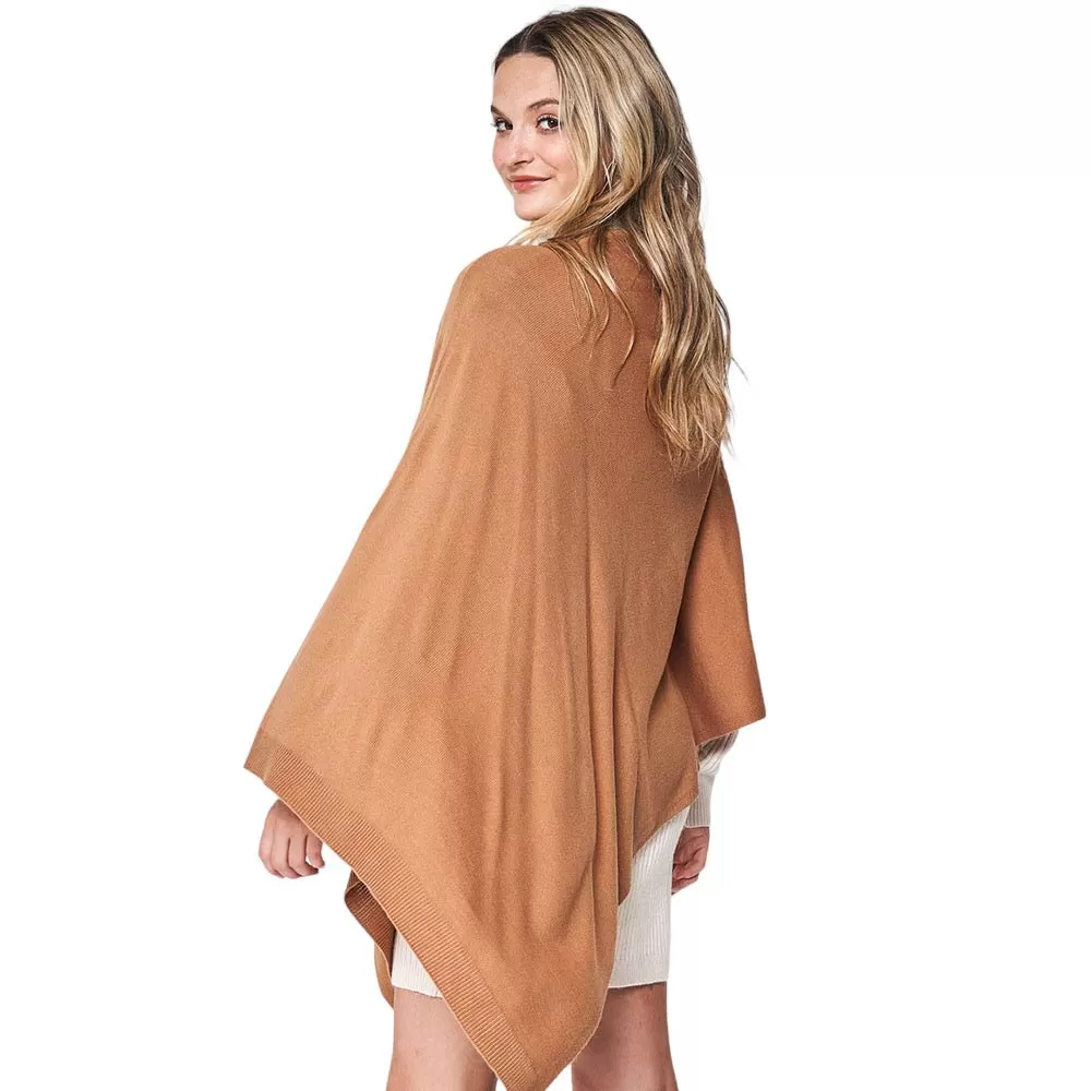 Solid Scarf Poncho