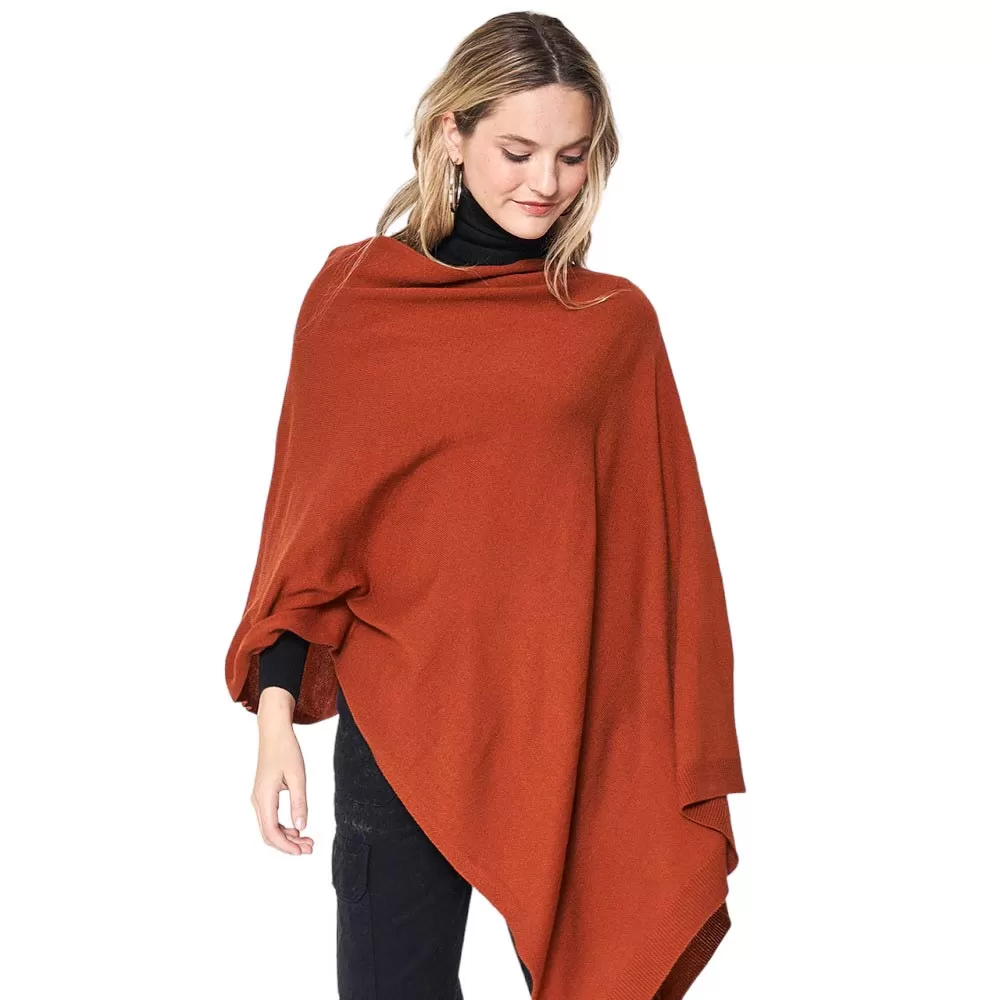 Solid Scarf Poncho