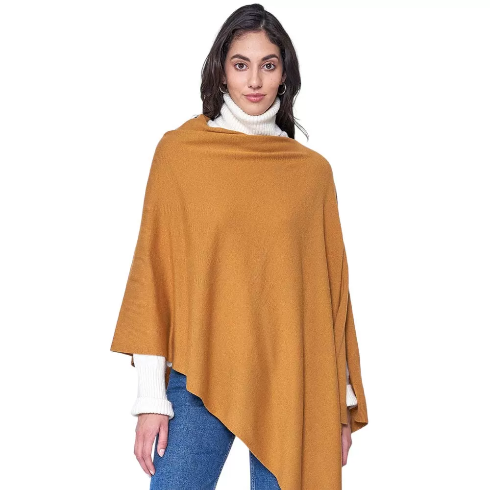 Solid Scarf Poncho