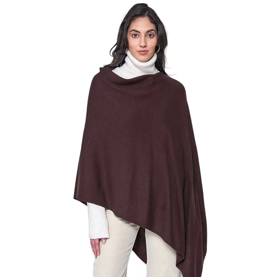 Solid Scarf Poncho