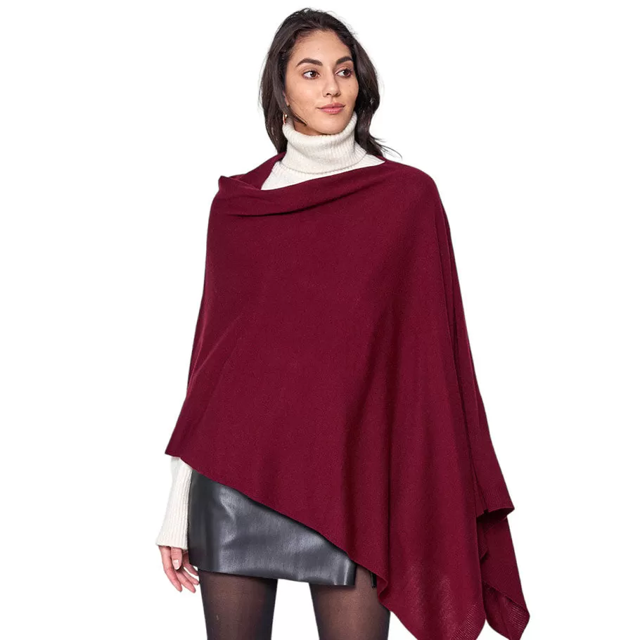 Solid Scarf Poncho