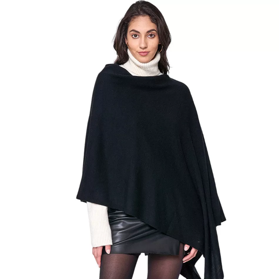 Solid Scarf Poncho