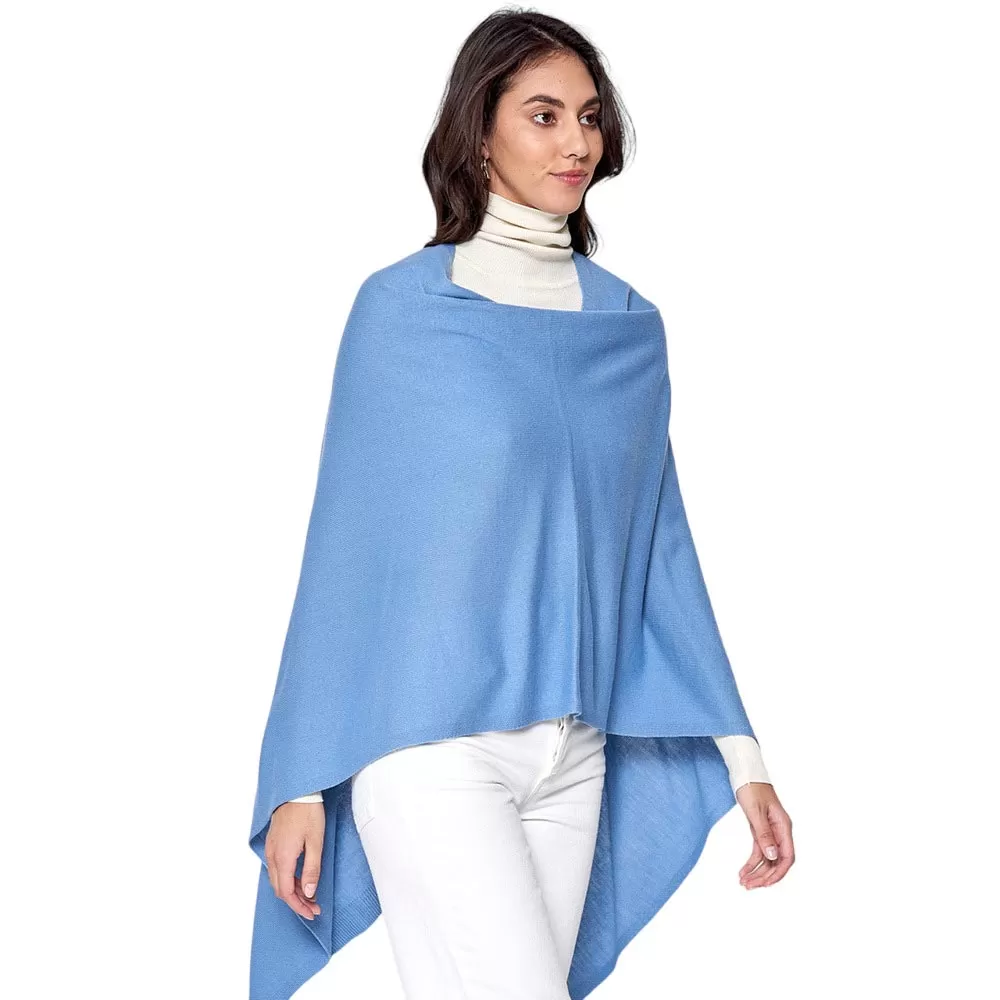 Solid Scarf Poncho