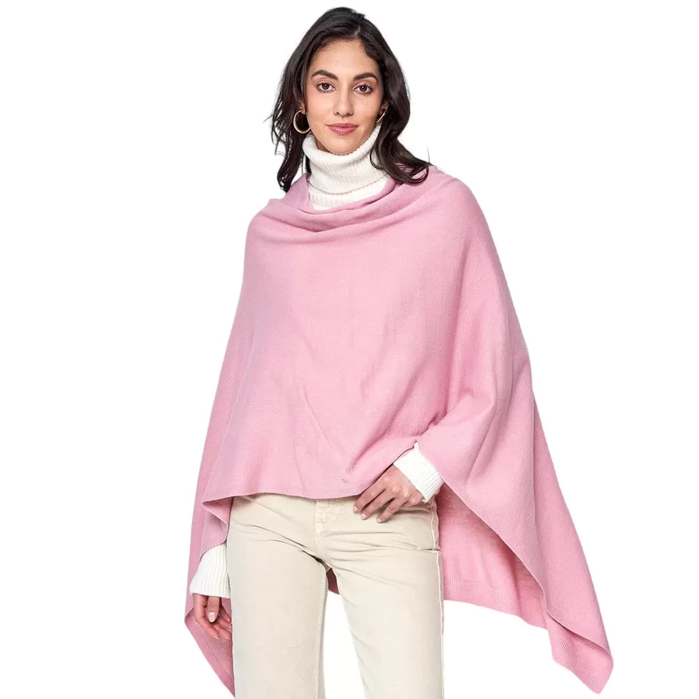 Solid Scarf Poncho