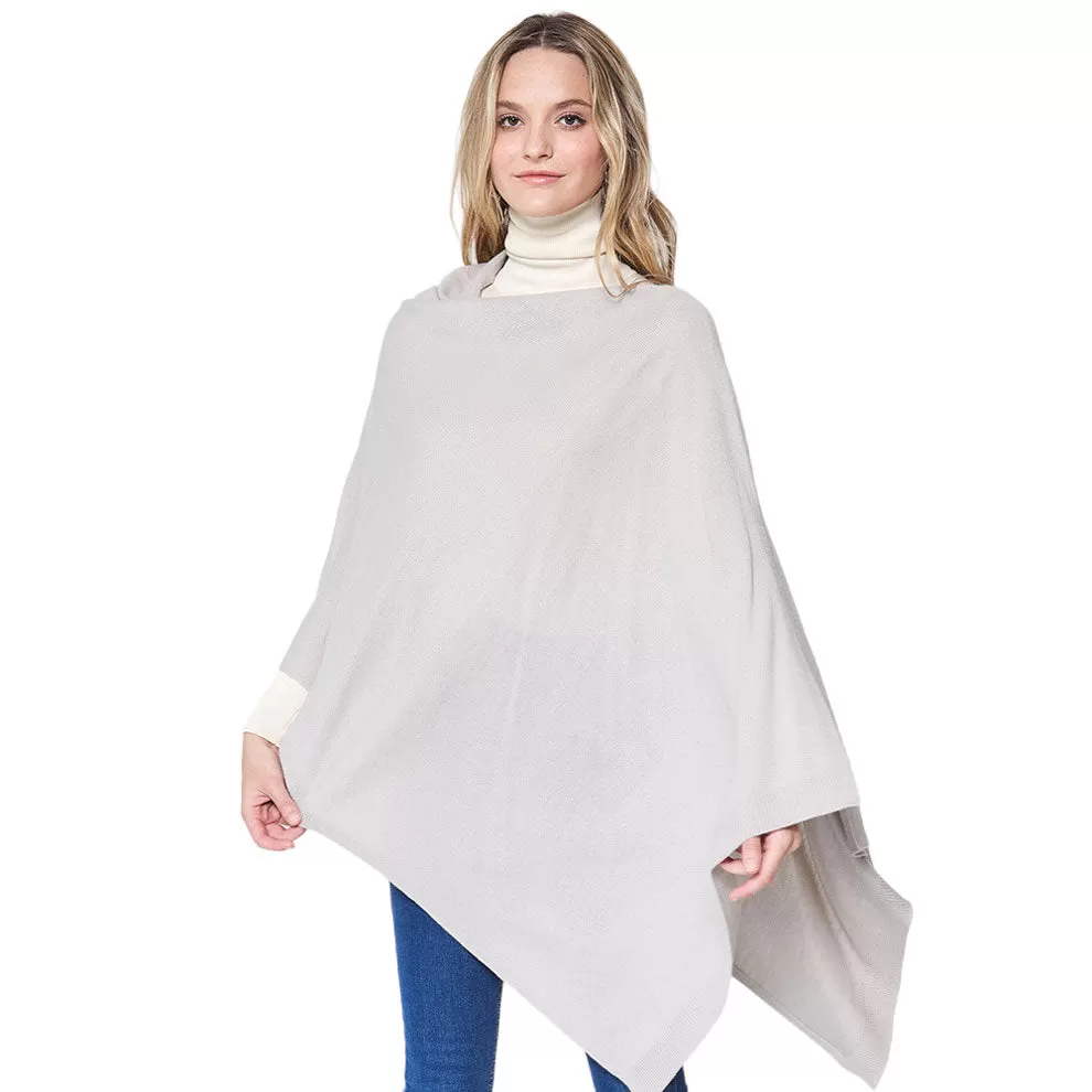 Solid Scarf Poncho