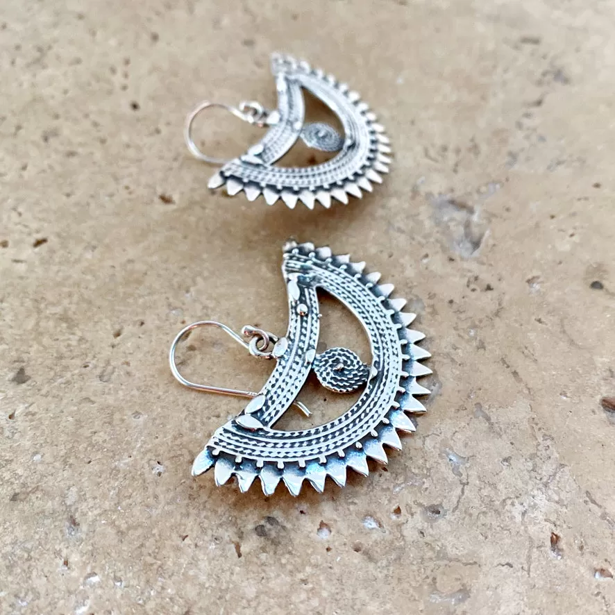 Sterling Silver Earrings - Aztec