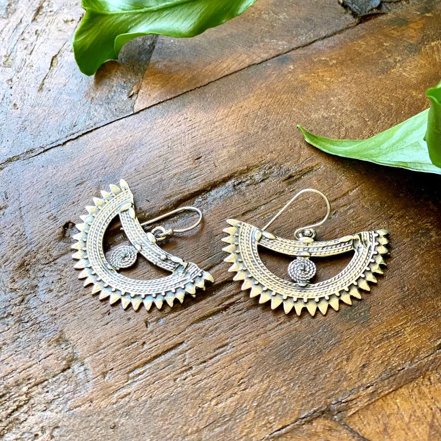 Sterling Silver Earrings - Aztec