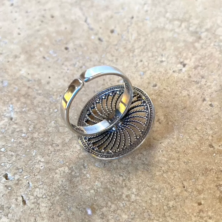 Sterling Silver Spinning Mandala Ring