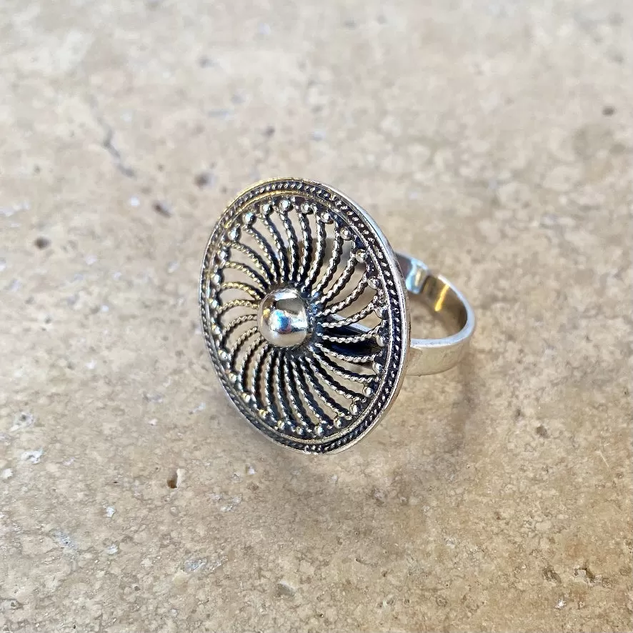 Sterling Silver Spinning Mandala Ring