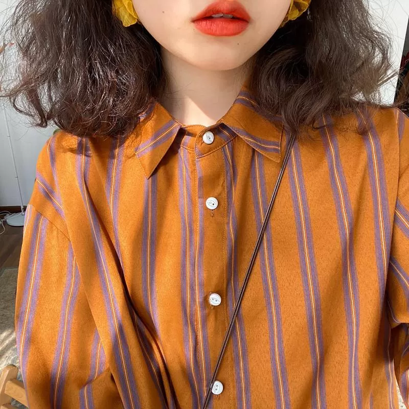 Striped Vintage Blouse With Buttons