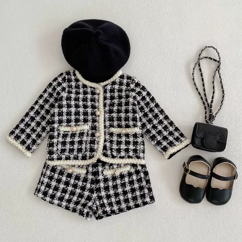 Stylish Geometric Baby Girls' Coat