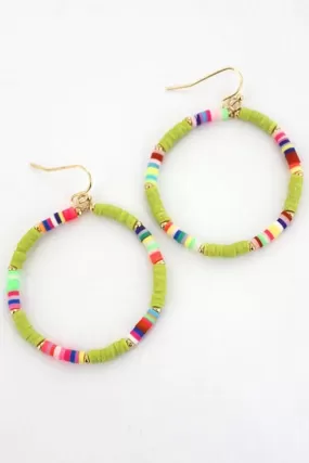 Summer Lime havana hoop earrings