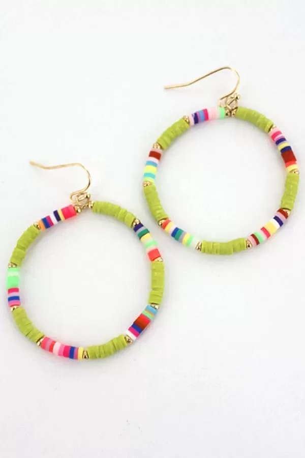 Summer Lime havana hoop earrings