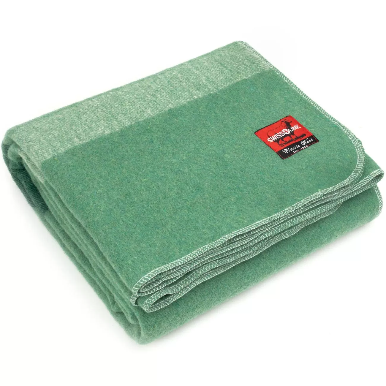 Swiss Link Classic Wool Blanket | Sage Green