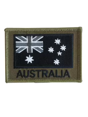 TacSource AUS Flag Patch - Black on Olive