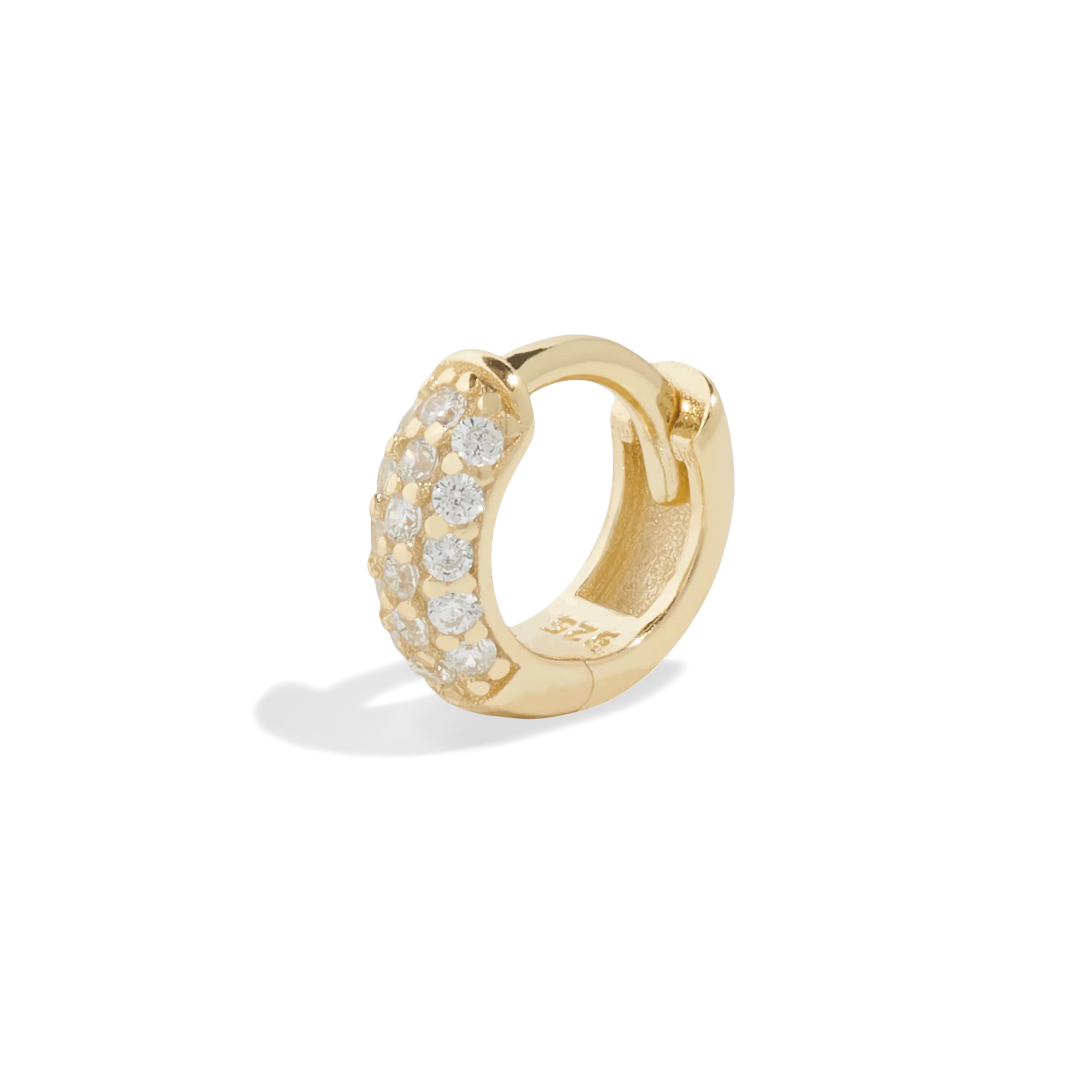 THE AURORA MINI HUGGIE HOOP - Solid 14k yellow gold