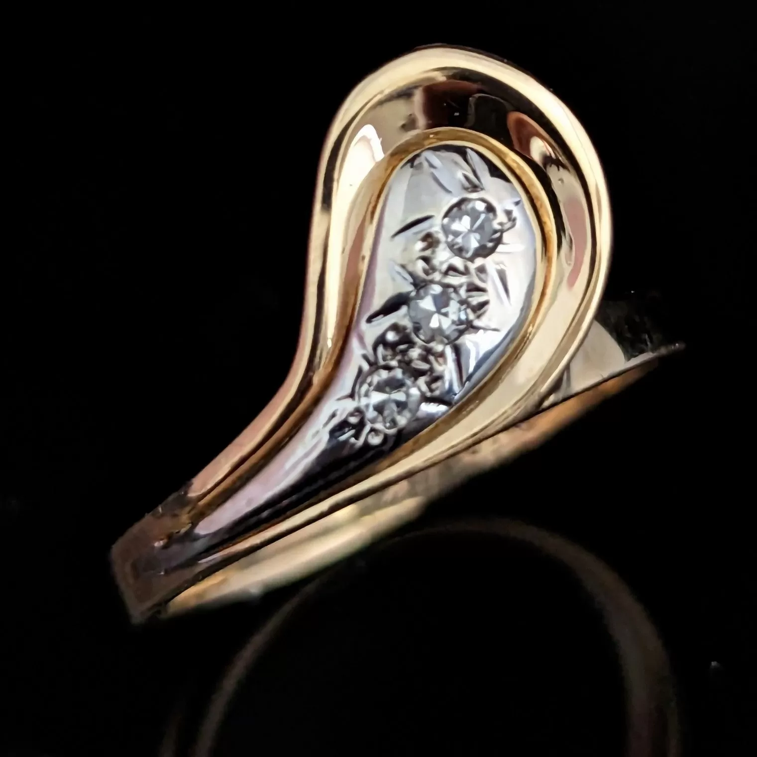 The Bloomfield - Vintage Diamond 14k Gold Paisley Statement Ring