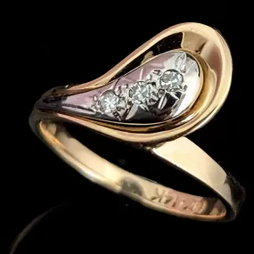 The Bloomfield - Vintage Diamond 14k Gold Paisley Statement Ring