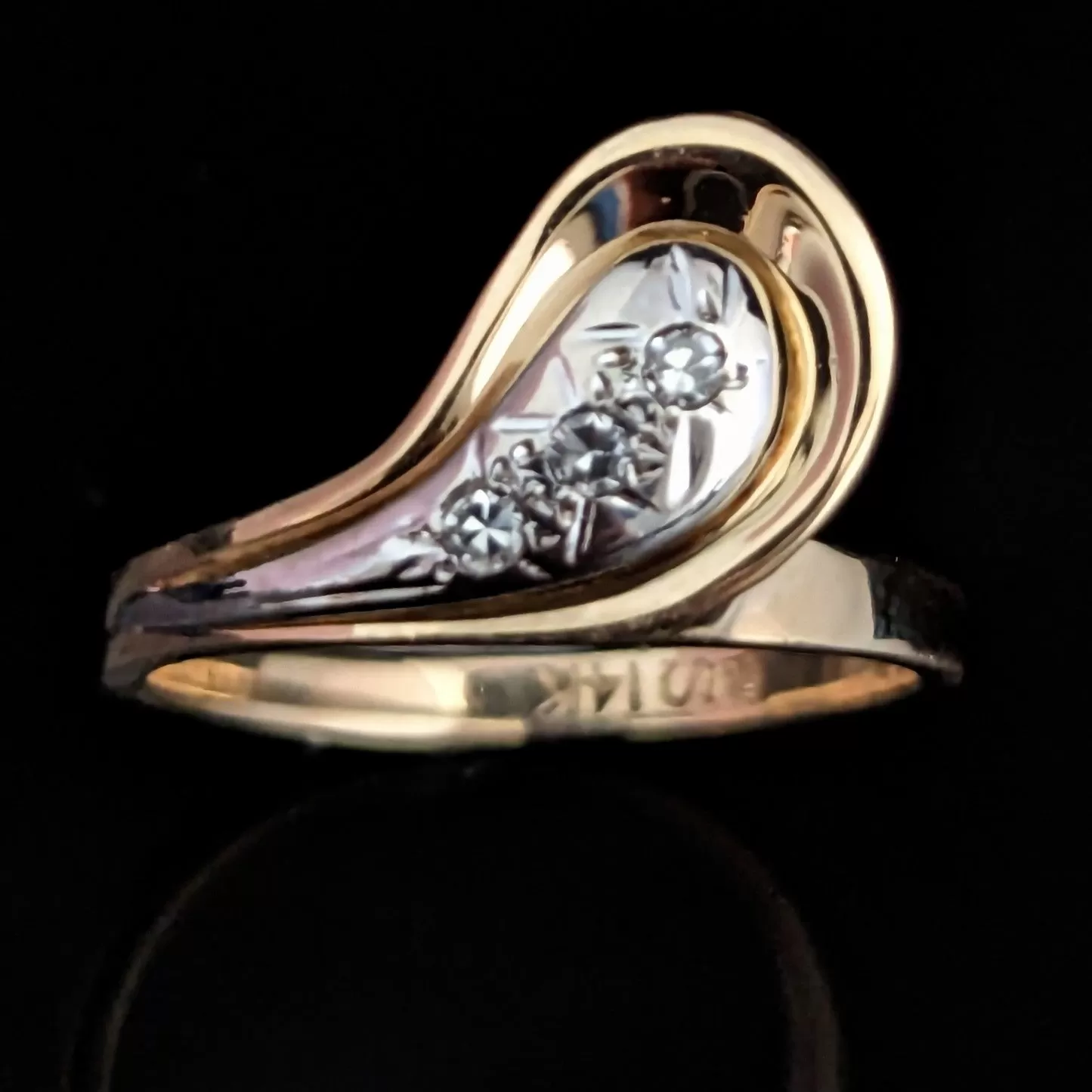 The Bloomfield - Vintage Diamond 14k Gold Paisley Statement Ring