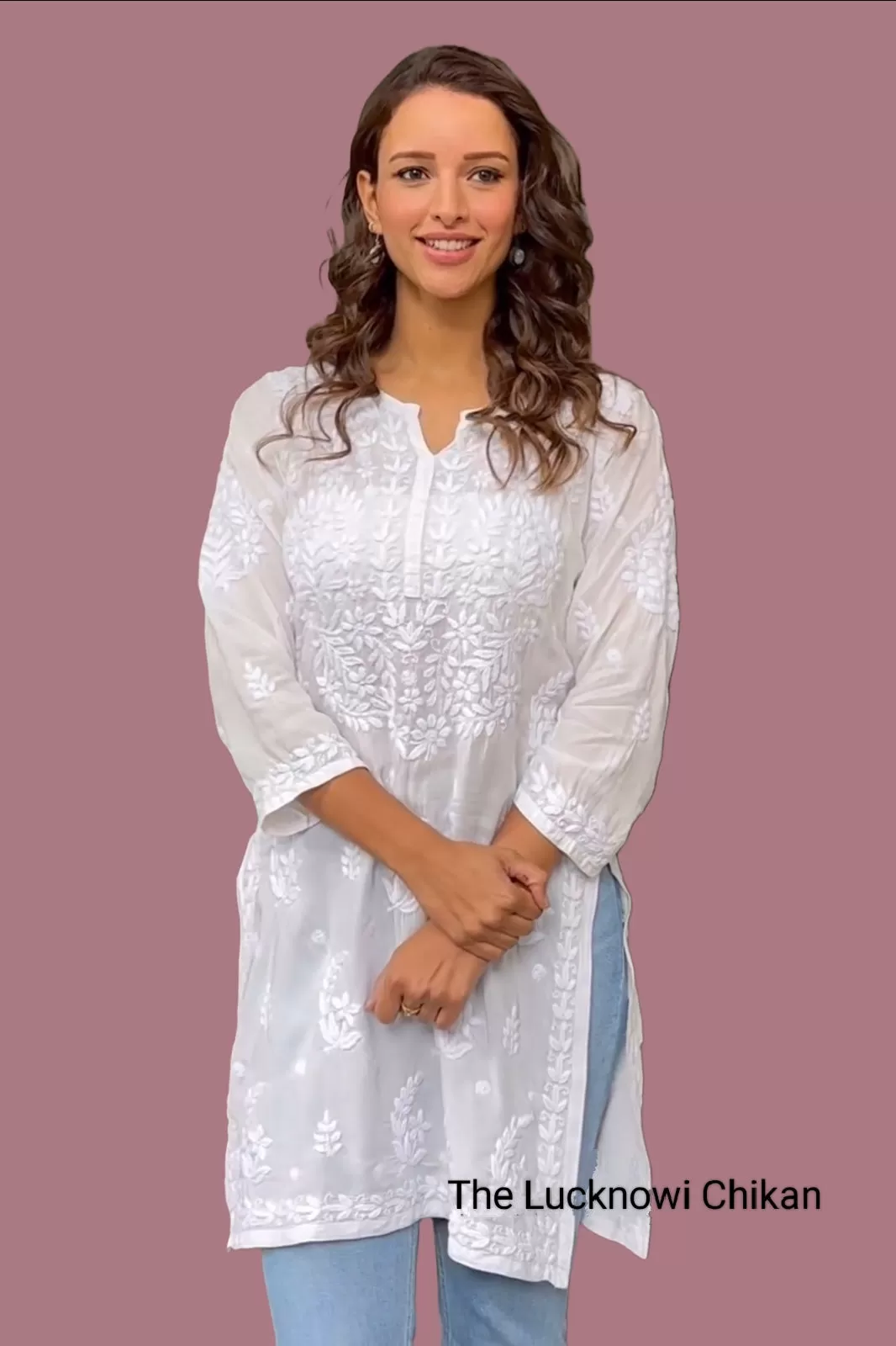 Tripti Muslin Premium Chikankari Short Kurti