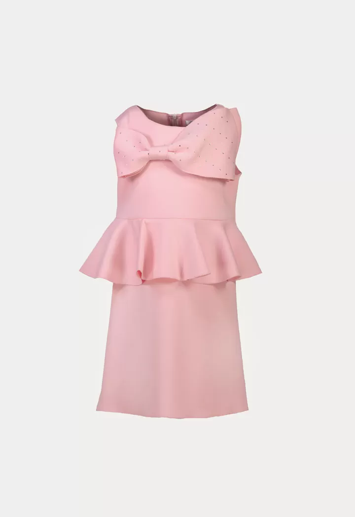 Uneven Bow Sleeveless Dress