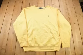 Vintage 1990s Polo Ralph Lauren Yellow Crewneck Sweatshirt / 90s Crewneck / Small Pony / Streetwear / Vintage Polo