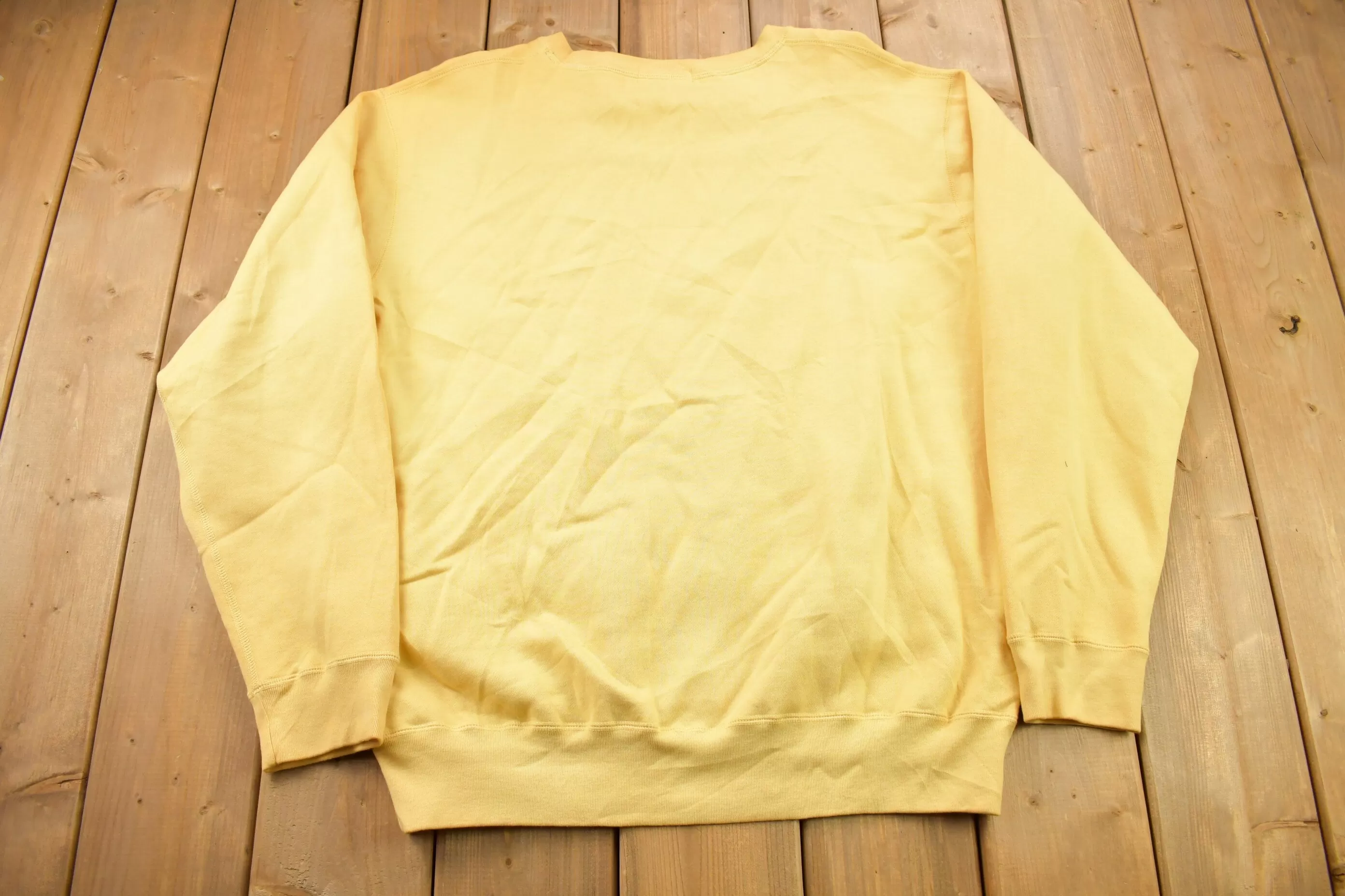 Vintage 1990s Polo Ralph Lauren Yellow Crewneck Sweatshirt / 90s Crewneck / Small Pony / Streetwear / Vintage Polo