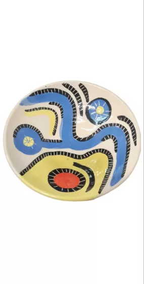 Vintage bowl abstract colourful design