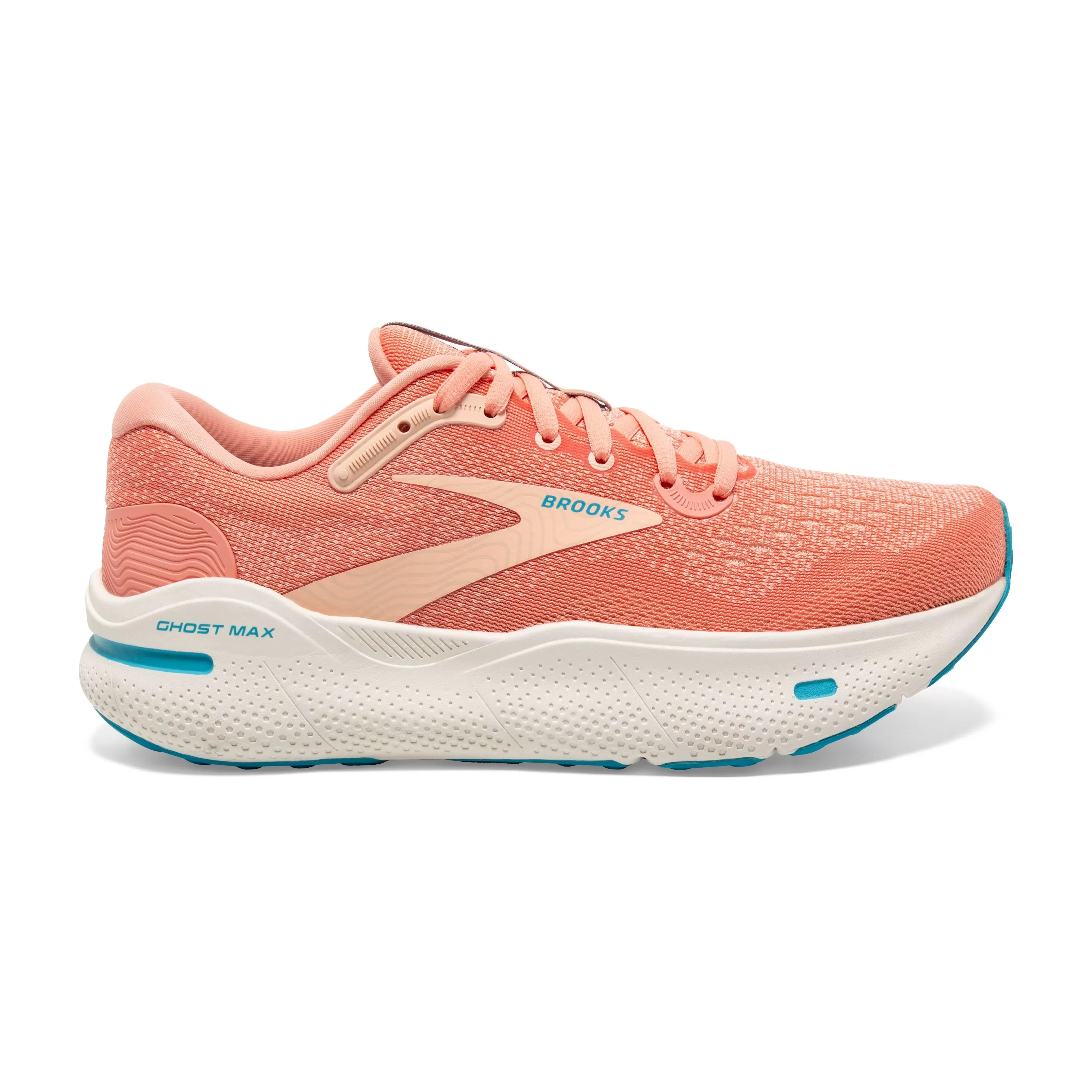 W Brooks Ghost Max Papaya/Apricot/Blue