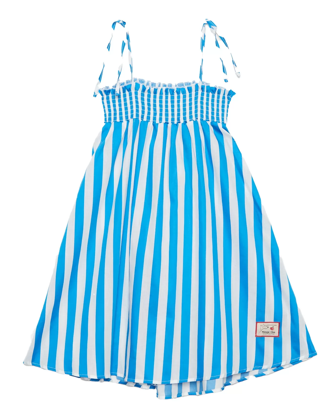 WEEKEND HOUSE KIDS Things I Like SMOKED SLEEVELESS BLUE STRIPES DRESS