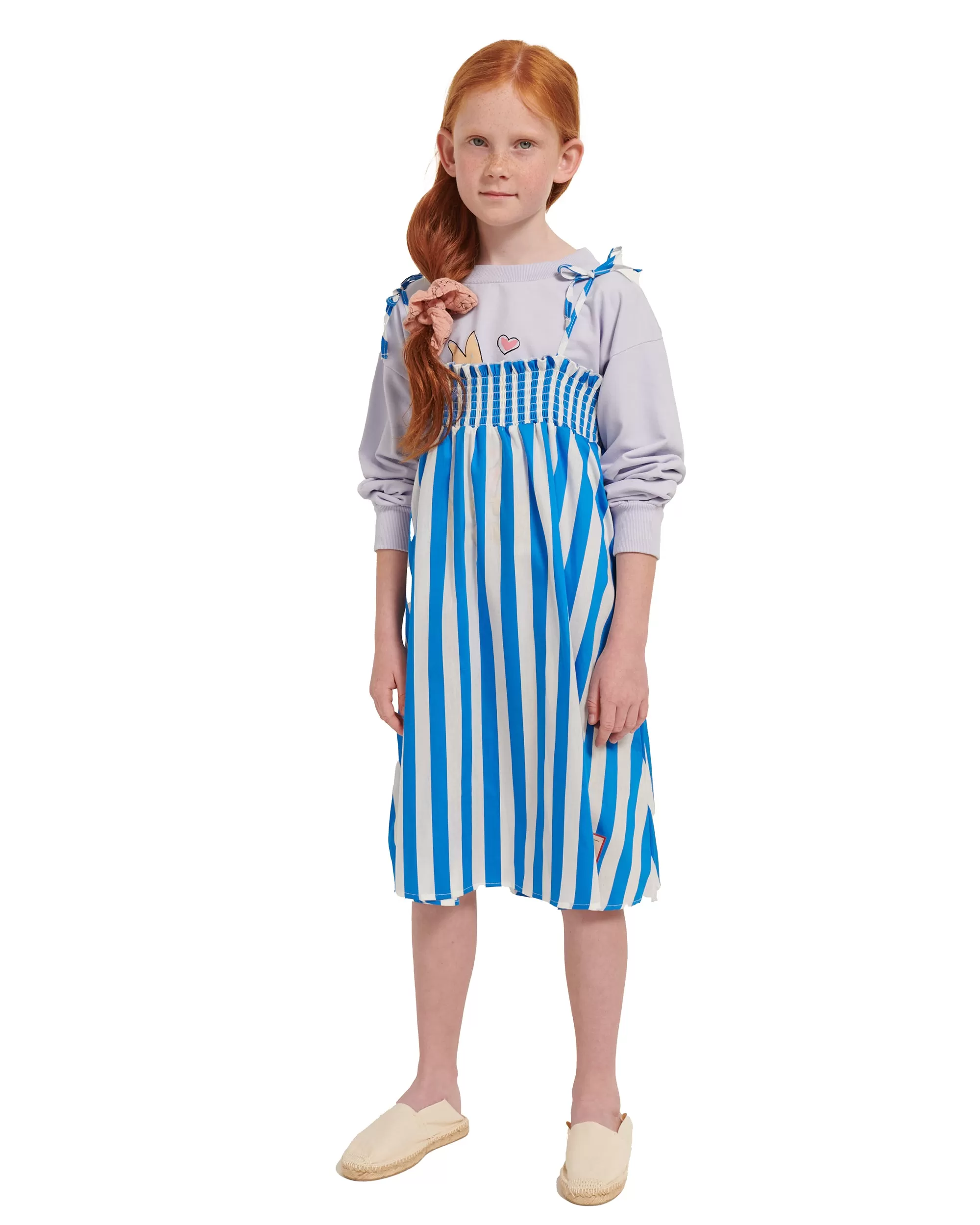 WEEKEND HOUSE KIDS Things I Like SMOKED SLEEVELESS BLUE STRIPES DRESS