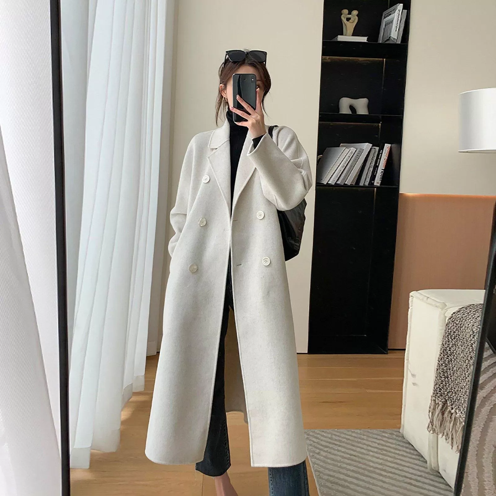 Women Wine Wool Long Coat,Double Faced Wool Overcoat,Wrap Wool Coat,Beige Long Wool Coat,Warm Winter coat,Woolen Coat Outerwear,Wedding Coat