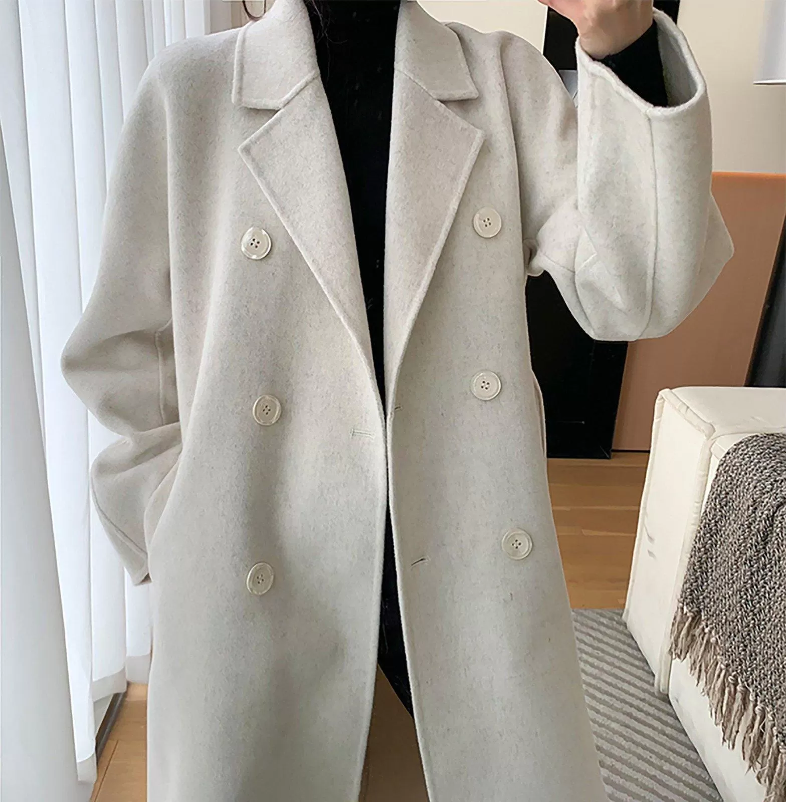 Women Wine Wool Long Coat,Double Faced Wool Overcoat,Wrap Wool Coat,Beige Long Wool Coat,Warm Winter coat,Woolen Coat Outerwear,Wedding Coat