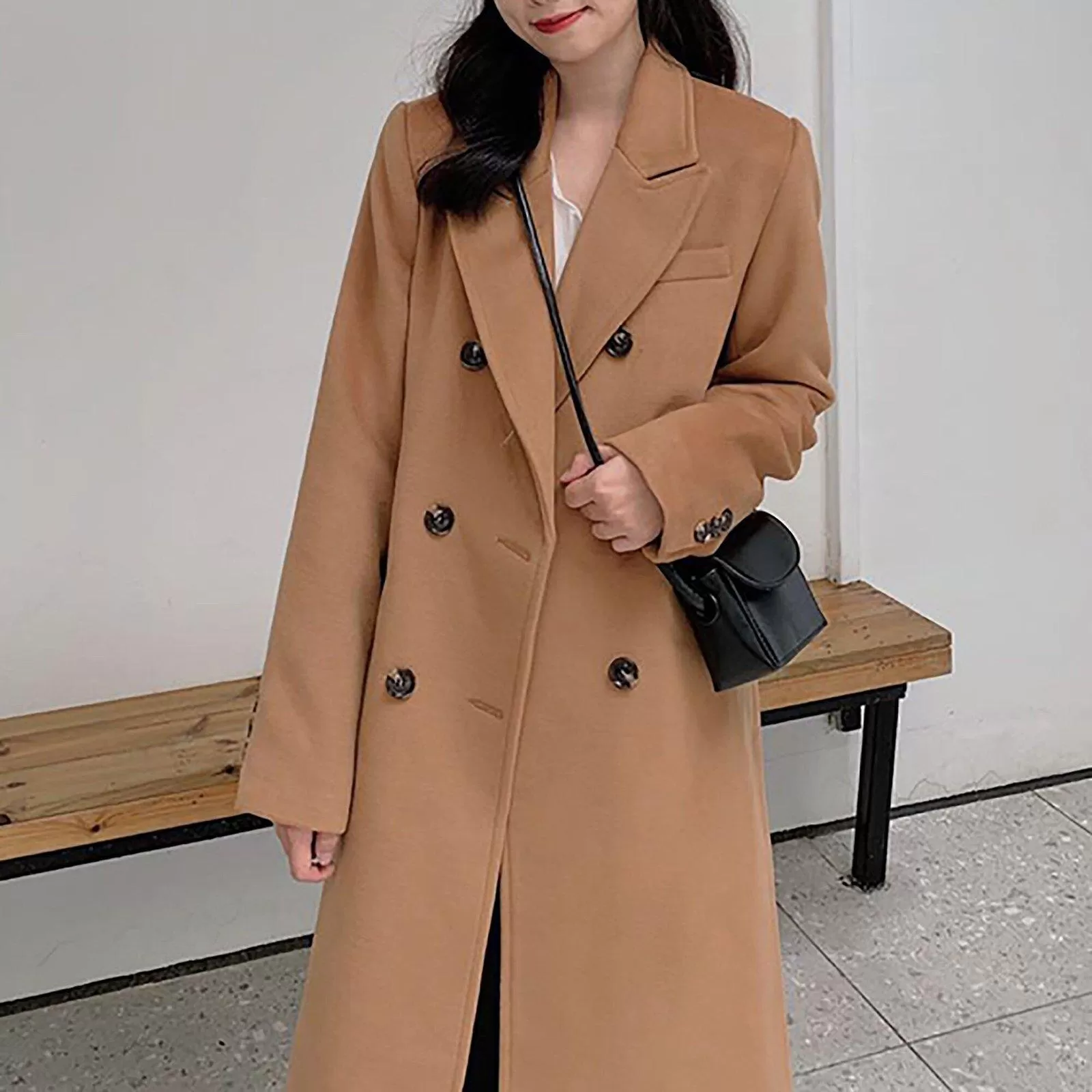 Women Wool Long Coat,Beige Long Wool Coat,Camel Maxi Wool Coat,Black Long Woolen Coat,Wool Overcoat,Plus Size Reefer Coat,Winter Coat Women