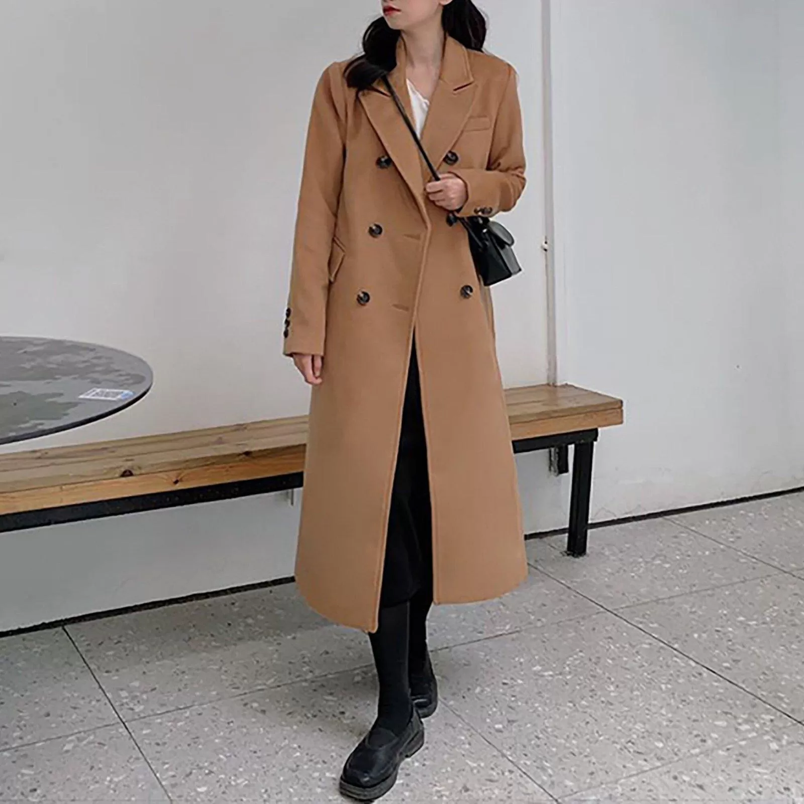 Women Wool Long Coat,Beige Long Wool Coat,Camel Maxi Wool Coat,Black Long Woolen Coat,Wool Overcoat,Plus Size Reefer Coat,Winter Coat Women