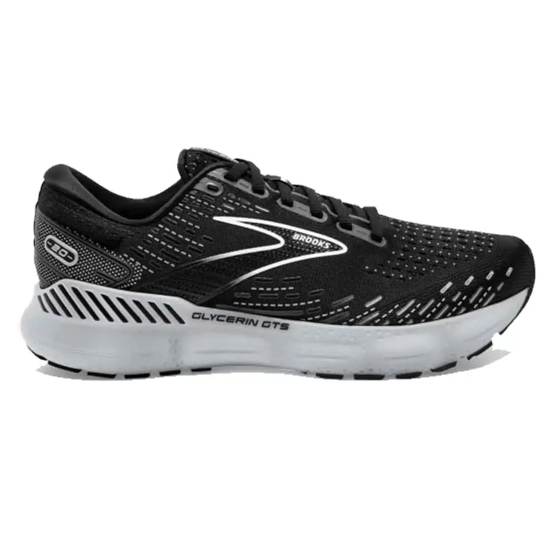 Womens Brooks Glycerin GTS 20 (Wide) - Black / White