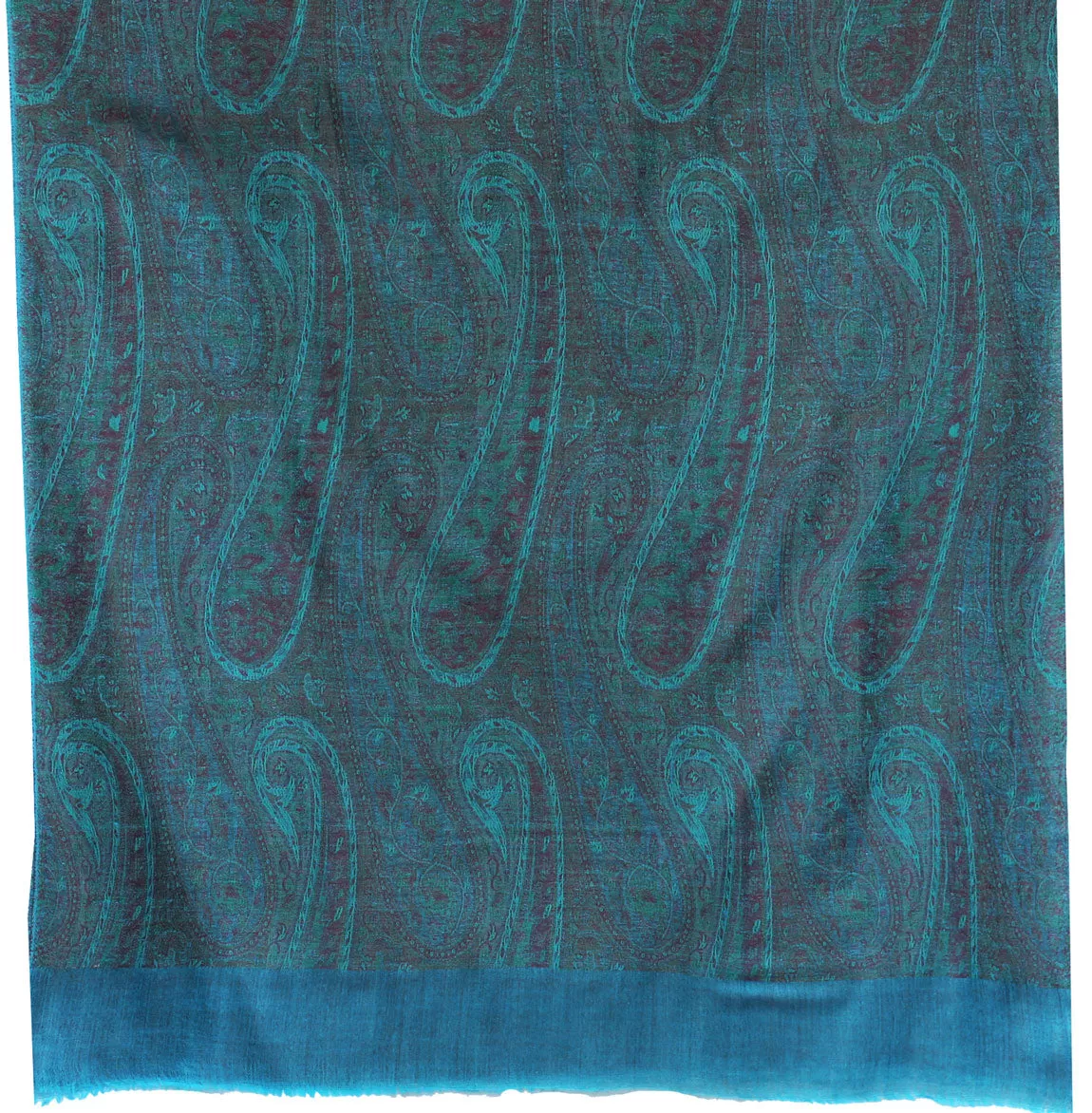 Women's Wool Paisley Shawl Scarves Indian Clothing (82 x 42 inches)