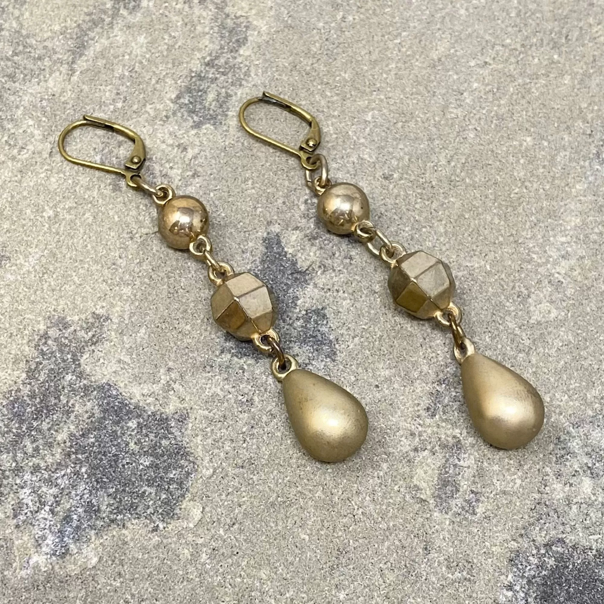 XENA lightweight bronze drop earrings