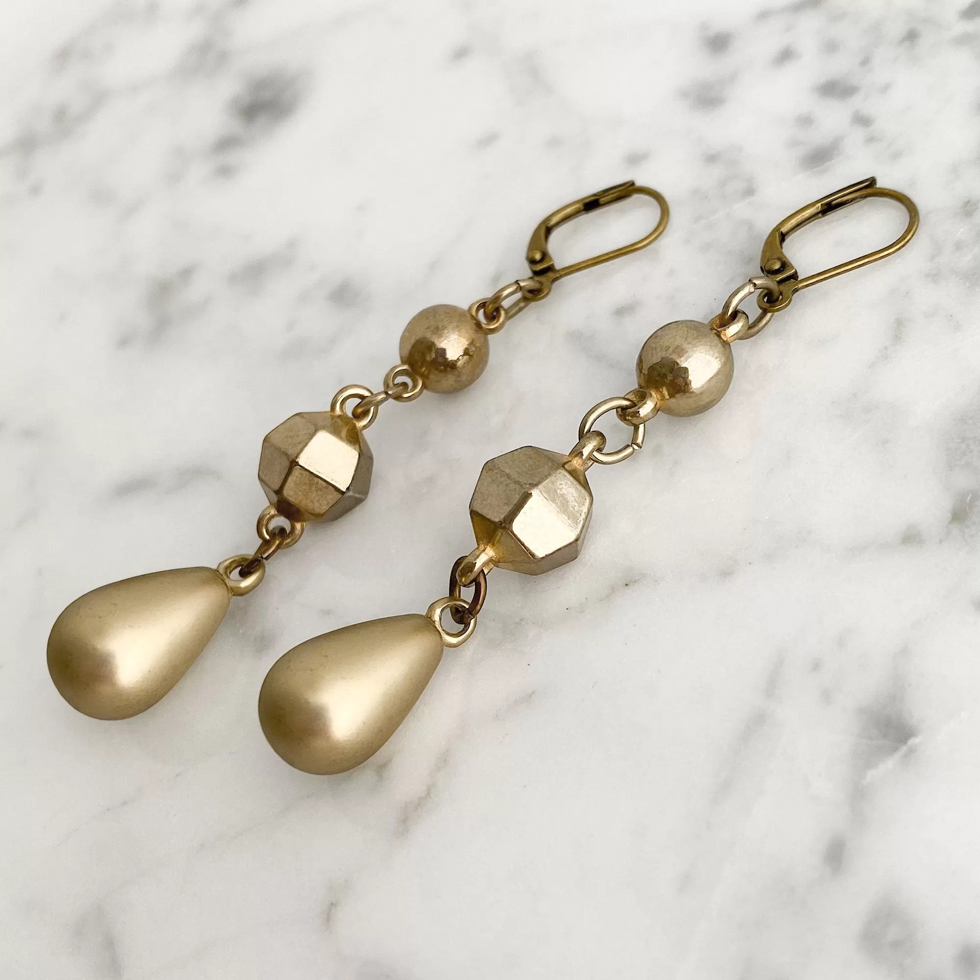 XENA lightweight bronze drop earrings