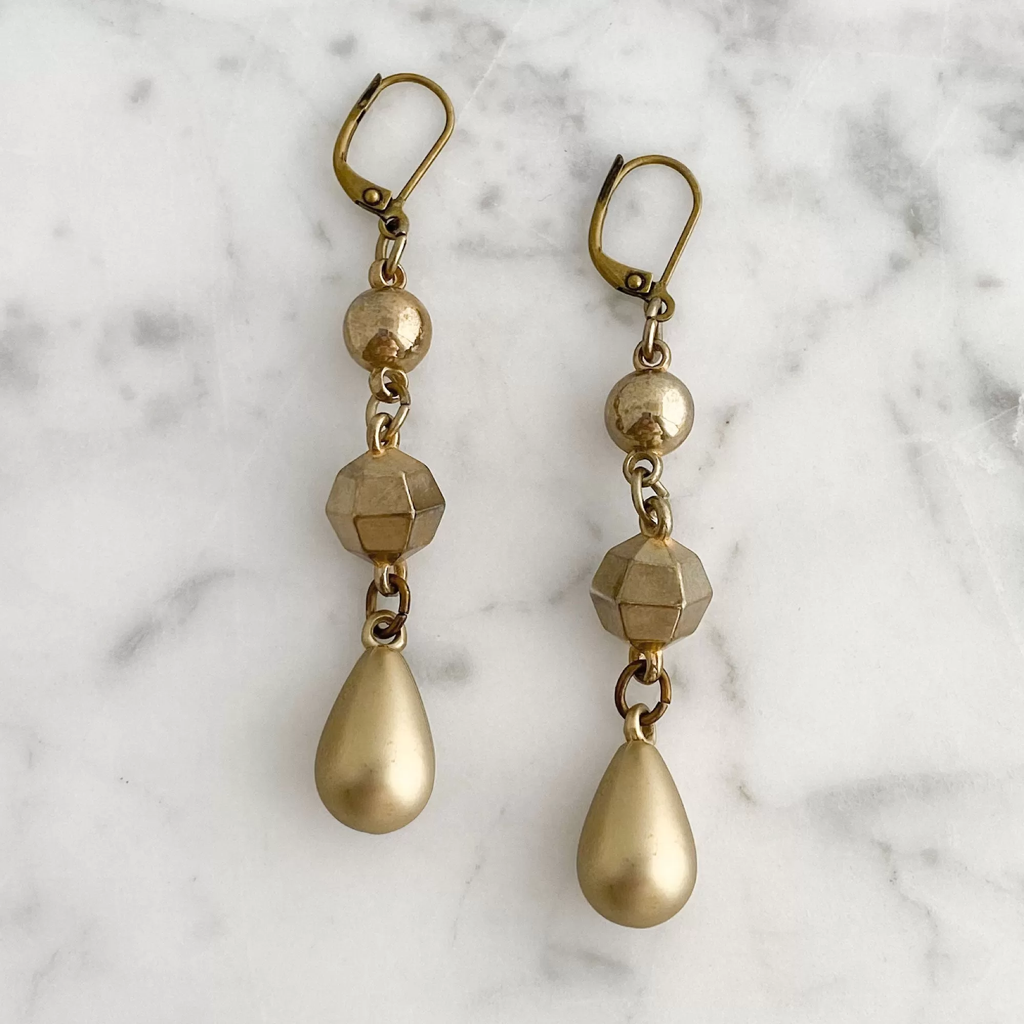 XENA lightweight bronze drop earrings