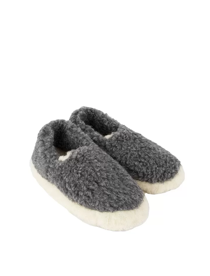 Yoko Wool Womens Siberian Wool Slippers Graphite