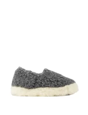 Yoko Wool Womens Siberian Wool Slippers Graphite